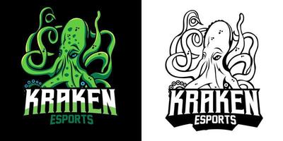 création de mascotte de logo kraken esport vecteur