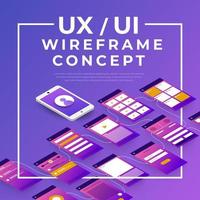 concept filaire ux ui vecteur