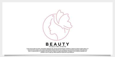 création de logo de beauté pour salon de beauté avec vecteur premium de concept unique