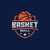 illustration vectorielle de conception de logo d'emblème d'équipe de basket-ball vecteur