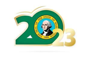 année 2023 avec motif drapeau de washington. vecteur