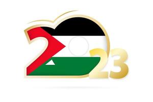 année 2023 avec motif drapeau palestine. vecteur