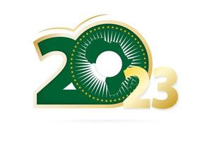 année 2023 avec motif drapeau de l'union africaine. vecteur