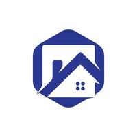 création de logo immobilier. symbole de logo ou icône pour les biens immobiliers ou les entreprises de construction de bâtiments. vecteur