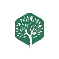 création de logo vectoriel arbre vert. produit naturel, magasin bio, entreprise d'écologie, médecine alternative, unité verte, jardin, agriculture, forêt etc.