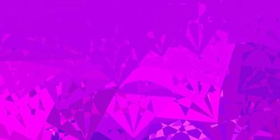 toile de fond de vecteur violet clair, rose avec des triangles, des lignes.