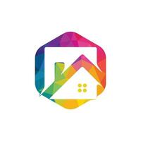 création de logo immobilier. symbole de logo ou icône pour les biens immobiliers ou les entreprises de construction de bâtiments. vecteur