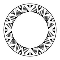 conception de cadre de bordure ronde géométrique maori rond. noir et blanc vecteur