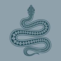 illustration de serpent. soupir de serpent du zodiaque chinois. style maori. vecteur