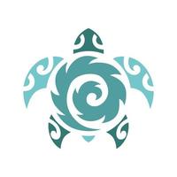 Tatouage de tortue de style maori polynésien. concept de conception graphique de logo de tortue. élément de tortue de mer modifiable, peut être utilisé comme logotype, icône, modèle sur le web et imprimé vecteur