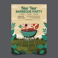 modèle d'affiche de soirée barbecue vecteur