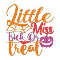 petite miss tromper ou traiter typographie halloween design illustration arts vecteur