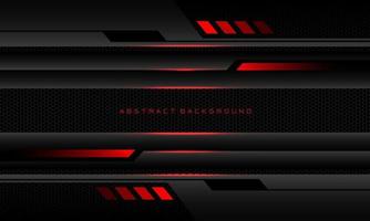 abstrait métallique rouge ligne noir cyber géométrique bannière sur noir hexagone maillage modèle conception ultramoderne luxe futuriste technologie fond vecteur
