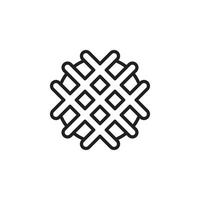 eps10 vecteur noir gaufre abstraite icône d'art en ligne isolée sur fond blanc. symbole de contour de gaufre dans un style moderne simple et plat pour la conception de votre site Web, votre logo et votre application mobile