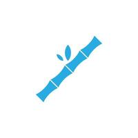 eps10 vecteur bleu bambou avec feuilles icône art solide abstrait isolé sur fond blanc. symbole de bambou dans un style moderne et plat simple pour la conception de votre site Web, votre logo et votre application mobile