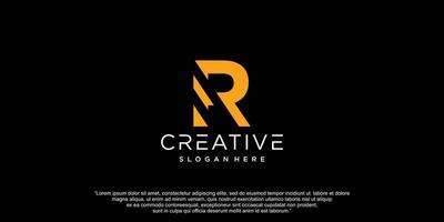 lettre r logo avec vecteur premium de concept abstrait créatif