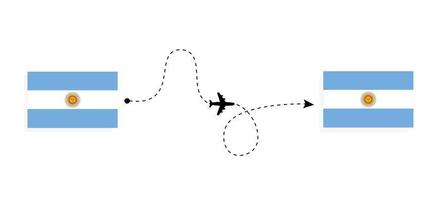 vol et voyage d'argentine en argentine par concept de voyage en avion de passagers vecteur