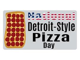 journée nationale de la pizza de style detroit, idée de conception d'affiches, de bannières, de dépliants, de cartes ou de menus vecteur