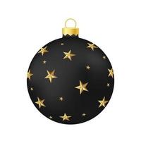 jouet ou boule de sapin de noël noir illustration couleur volumétrique et réaliste vecteur