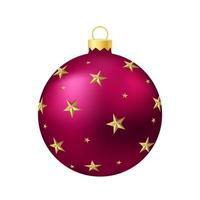 jouet de sapin de noël rose ou illustration de couleur volumétrique et réaliste de boule vecteur