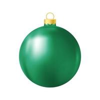 illustration de couleur réaliste de jouet de sapin de noël vert vecteur