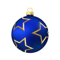 jouet ou boule d'arbre de noël bleu illustration couleur volumétrique et réaliste vecteur