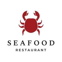 conception de modèle de logo abstrait de crabe ou de fruits de mer pour les entreprises, les restaurants et les magasins. vecteur