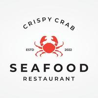 conception de modèle de logo abstrait de crabe ou de fruits de mer pour les entreprises, les restaurants et les magasins. vecteur