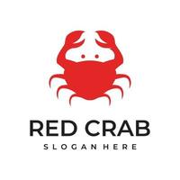 conception de modèle de logo abstrait de crabe ou de fruits de mer pour les entreprises, les restaurants et les magasins. vecteur