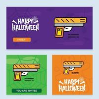 conception d'invitation halloween heureux avec vecteur de pistolet