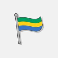 illustration du modèle de drapeau du gabon vecteur