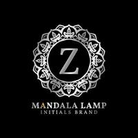 lettre z mandala lampe initiales création de logo vectoriel décoratif pour mariage, spa, hôtel, soins de beauté