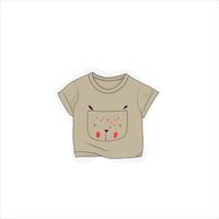 modèle de t-shirt bébé avec un design mignon de couleur grise pour la conception de modèle de bébé vecteur