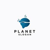 planète logo icône modèle de conception vecteur plat