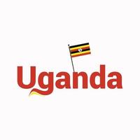 vecteur de conception du drapeau de l'ouganda