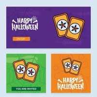 conception d'invitation halloween heureux avec vecteur de cartes