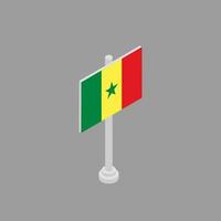 illustration du modèle de drapeau du sénégal vecteur