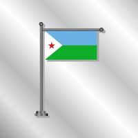 illustration du modèle de drapeau de djibouti vecteur