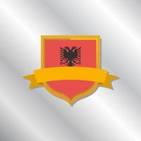 illustration du modèle de drapeau de l'albanie vecteur