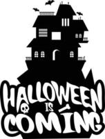 conception d'halloween avec typographie et vecteur de fond blanc