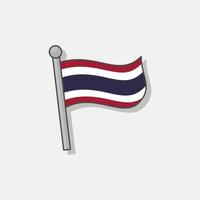 illustration du modèle de drapeau de la thaïlande vecteur