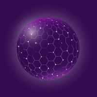 sphère abstraite sur fond violet vecteur