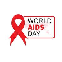 aide le ruban rouge de sensibilisation. concept de la journée mondiale du sida. illustration vectorielle. vecteur