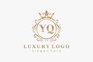 modèle initial de logo de luxe royal de lettre yq dans l'art vectoriel pour le restaurant, la royauté, la boutique, le café, l'hôtel, l'héraldique, les bijoux, la mode et d'autres illustrations vectorielles.