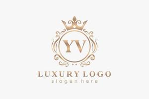 modèle initial de logo de luxe royal de lettre yv dans l'art vectoriel pour le restaurant, la royauté, la boutique, le café, l'hôtel, l'héraldique, les bijoux, la mode et d'autres illustrations vectorielles.