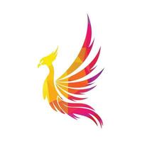 logo phoenix oiseau volant modèle vectoriel de conception abstraite.