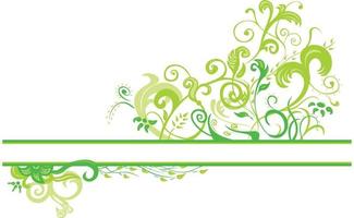 dessin floral vert isolé sur fond blanc vecteur
