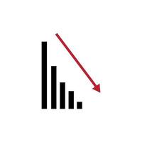 icône de vecteur de statistiques diminuant considérablement.