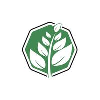 création de logo nature. icône de feuilles tropicales vertes. modèle de logotype de feuillage d'arbre. vecteur