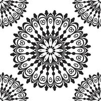 motif de mandala pour le henné, mehndi, tatouage, décoration. ornement décoratif de style oriental ethnique. contour doodle main dessiner illustration vectorielle coloriage vecteur